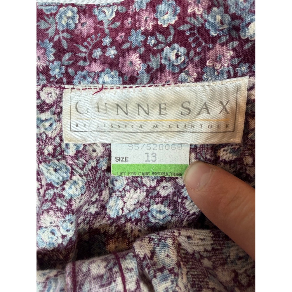 Vintage Gunne Sax Floral Lace Tiered Button Midi Skirt Sz S Cottagecore Prairie - Picture 6 of 10